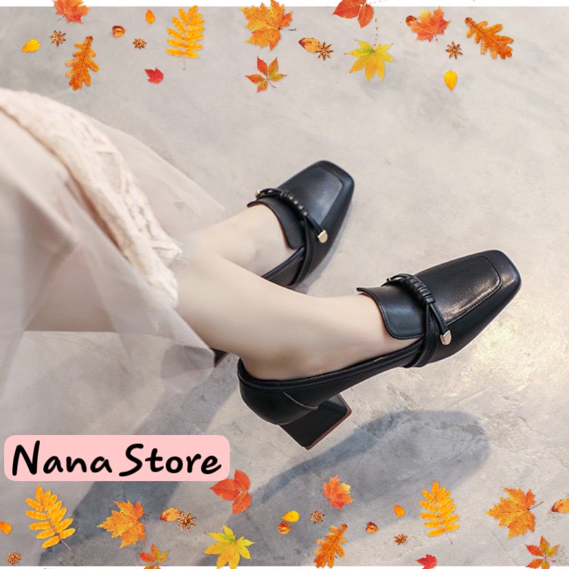 Giày Da Nữ Loafer đế cao 5cm