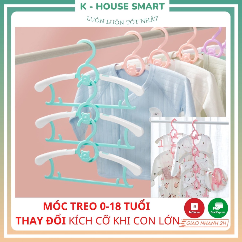 Móc treo quần áo thông minh 0-18 tuổi đồ sơ sinh trẻ em, móc phơi đồ em bé đa năng