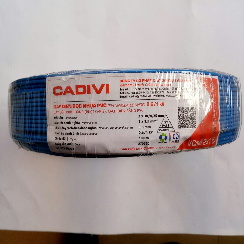 [CADIVI] Dây Điện Đôi  [Cuộn 100m] VCmd / 2x1 [Rẻ vô địch] [Siêu Sale] [FreeShip] [Giá hủy diệt]