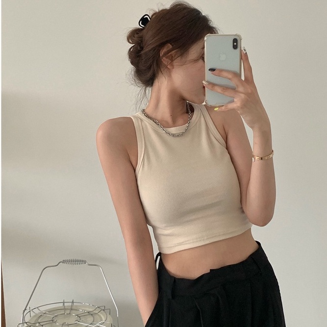 QKOOLE  Áo lửng ôm dáng phong cách Hàn Quốc quyến rũ thời trang dành cho nữ