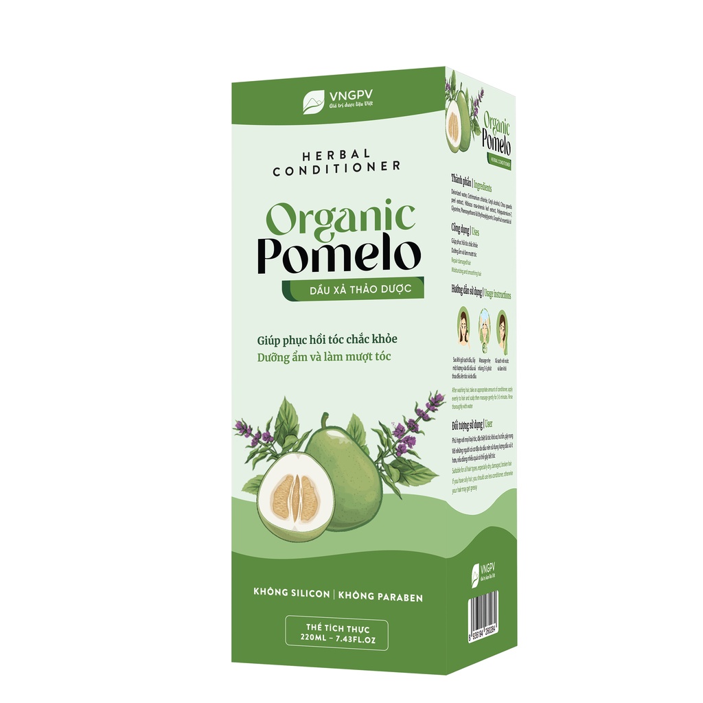 Bộ sản phẩm DẦU GỘI ORGANIC POMELO giúp chăm sóc tóc và phục hồi tóc gãy rụng