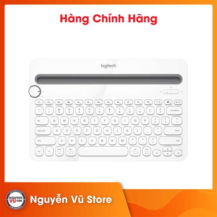 Bàn Phím Không Dây Logitech K480 (Trắng)- Hàng Chính Hãng