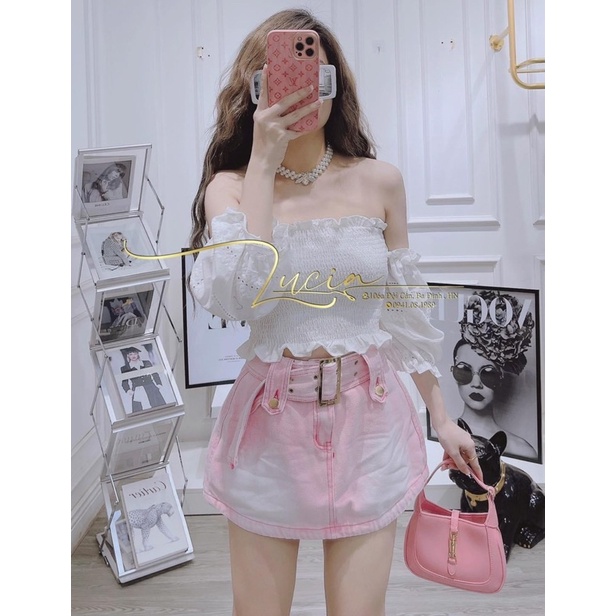 CHÂN VÁY BÒ KÈM ĐAI SIÊU HÓT QUẢNG CHÂU LOẠI 1 MS30166