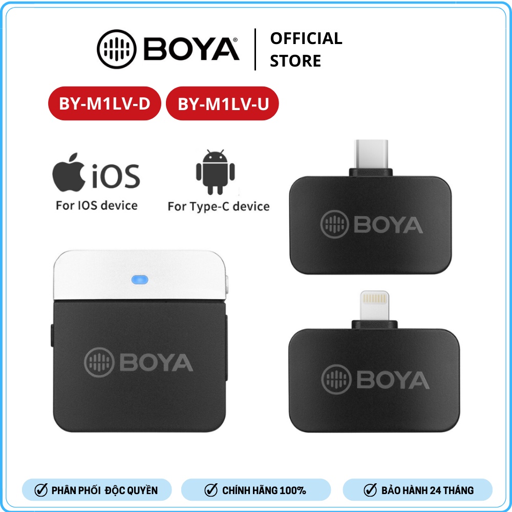 BOYA BY-M1LV Series - Mic thu âm không dây 2.4GHz - Hàng Chính Hãng