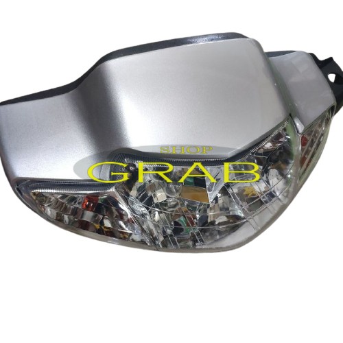 Bộ ốp đầu xe Wave ZX - Anpha cũ - 110 đời 97-06 gồm 3 món: ốp đầu , gáy đen và pha đèn loại 2 bóng - SPG-CB-2bong