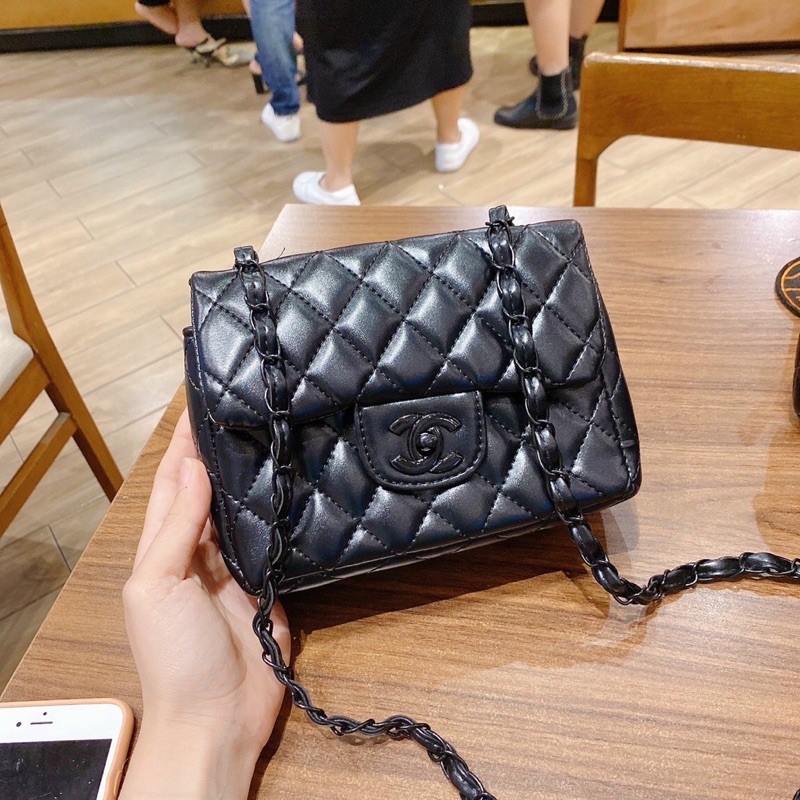 Túi Đeo Chéo clasic tag full màu trần trám❣️FREESHIP❣️