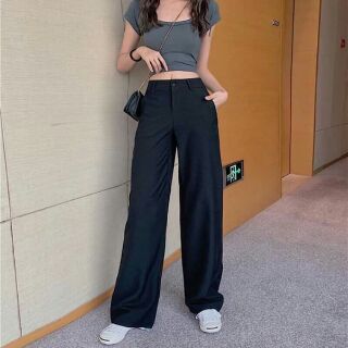 Quần tây suông nút