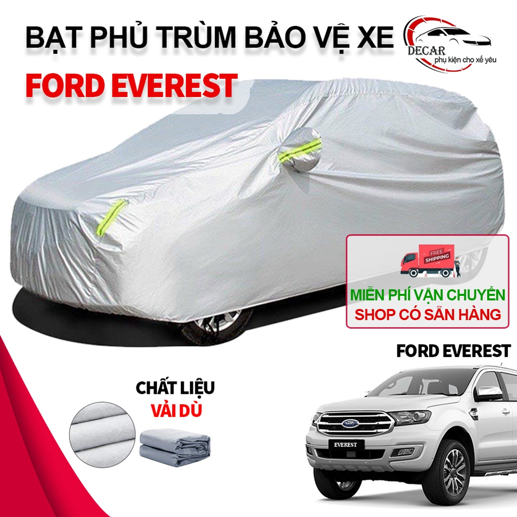 [FORD EVEREST] Bạt phủ xe ô tô 7 chỗ cỡ to Ford Everest , áo chùm phủ kín bảo vệ xe ô tô chất liệu vải dù oxford cao cấp