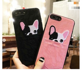 Ốp iphone/ốp lưng chó có ngăn đựng tiền(Có ảnh thật)
