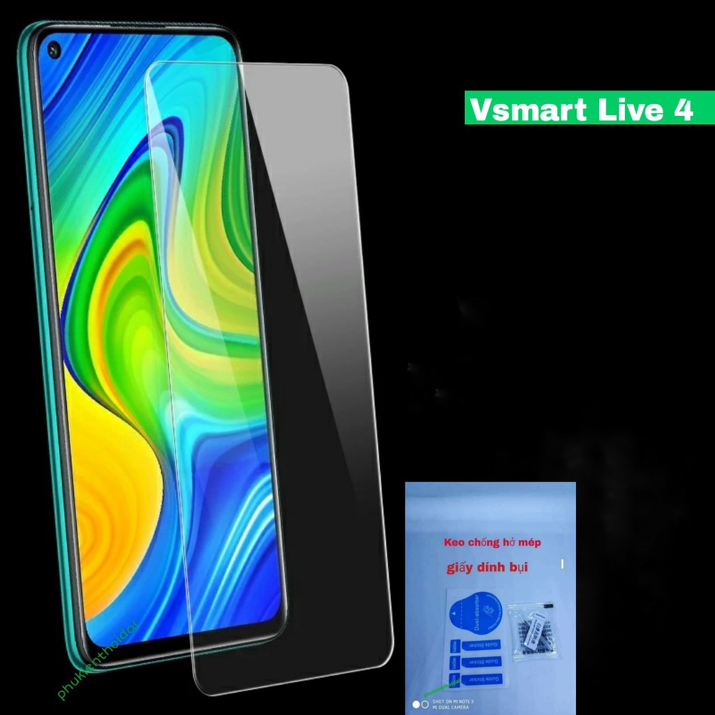 Cường lực Vsmart Live 4 / Live / Joy 4 / Active 3 / Joy 3 / Aris / Star 5 trong suốt loại tốt cao cấp ( tặng keo mép )