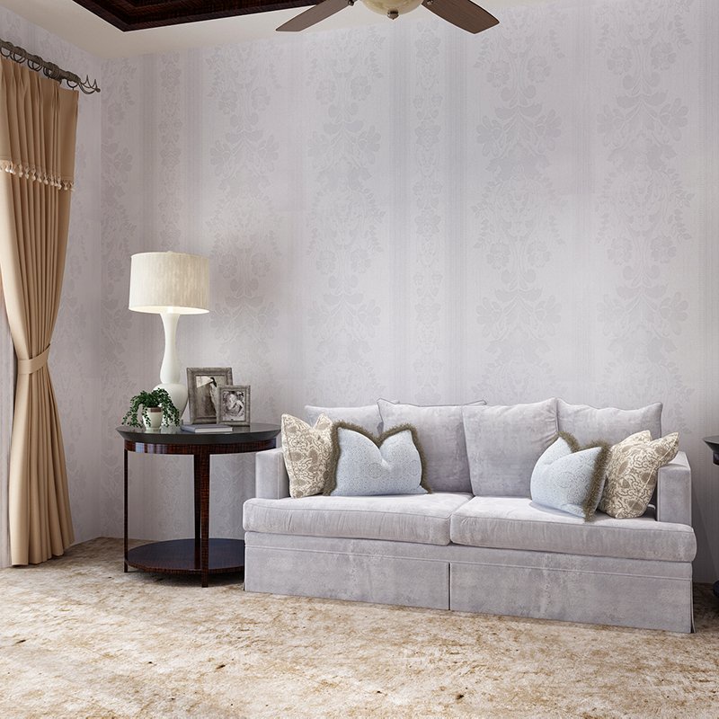 Giấy Dán Tường Vân Sọc Nổi Trắng Cực Sang Cuộn Khổ 45cm*10m ,Sẵn Keo Bóc Dán Tiện Dụng
