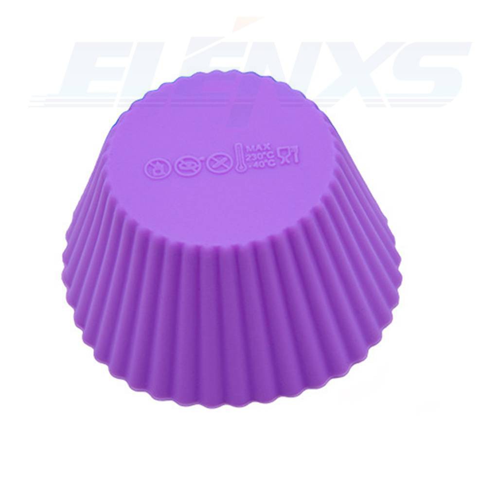 Set 12 Cốc Silicon Làm Bánh Cupcake Nhiều Màu