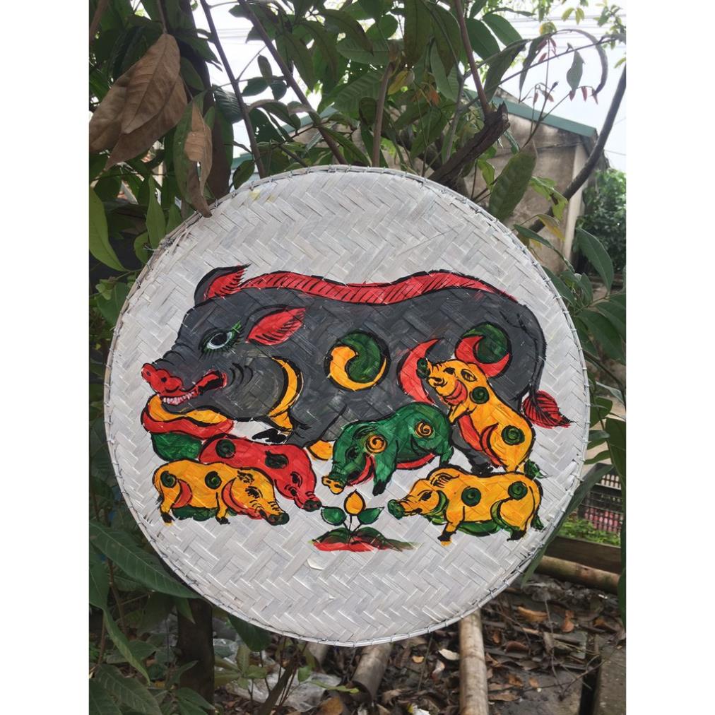 Mẹt tre vẽ tranh đông hồ trang trí