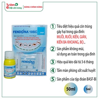 Thuốc Diệt Côn Trùng Muỗi, Kiến, Gián, Ruồi, Kiến Ba Khoang FENDONA 10SC Vỉ 5ml