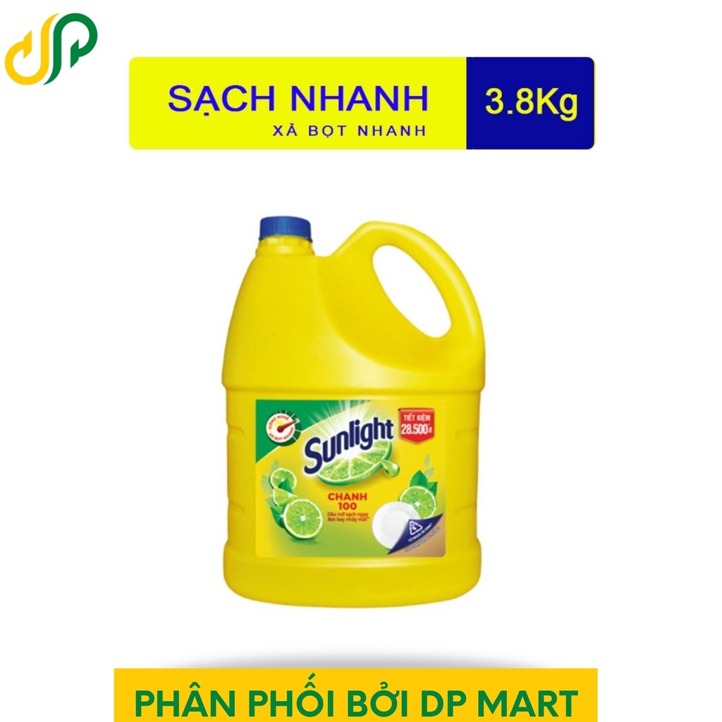 Nước rửa chén Sunlight chanh bình 3kg8