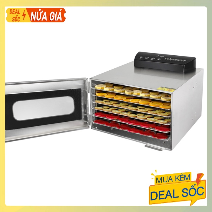 Máy sấy hoa quả thực phẩm 6 khay sấy inox cao cấp