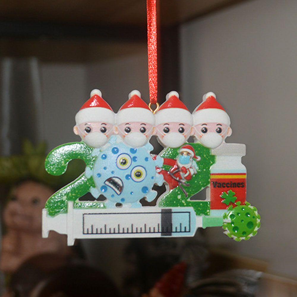 Ông Già Noel Trang Trí Cây Thông Giáng Sinh Quarantine 2021 Bằng Nhựa Resin Kèm vắc-xin ADD
