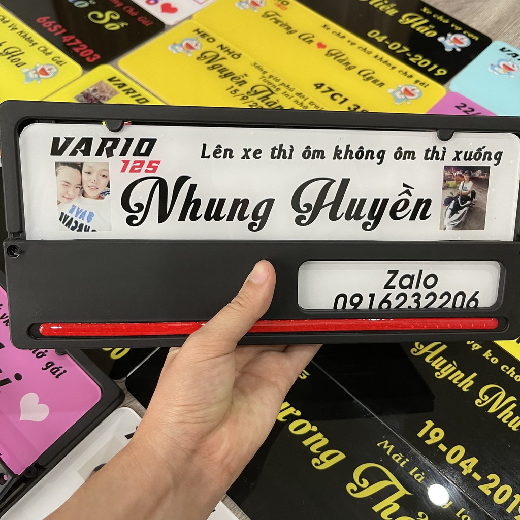 Bảng tên xe máy Indo cao cấp - Bảng mica khung nhựa Plastic chịu lực