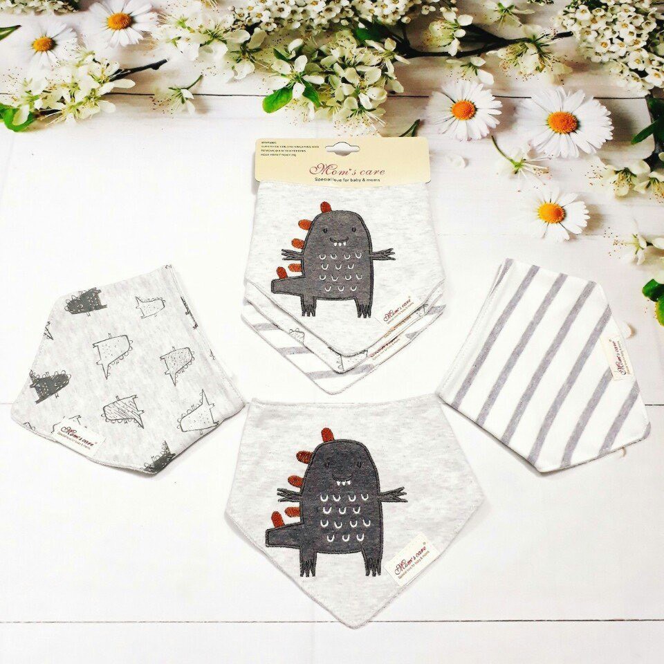 SET 3 Yếm (khăn) tam giác Cao cấp Mom'sCare chất liệu đẹp dành riêng cho bé cưng