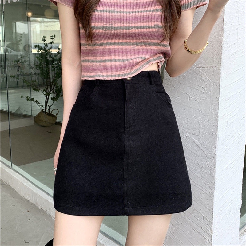 Chân váy màu trơn dáng chữ A dáng ngắn eo cao ôm vừa vặn thời trang nữ hàng loại 1 QC cao cấp