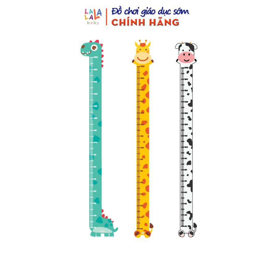 Thước Đo Chiều Cao dán tường cho bé Lalala baby hình con vật đáng yêu