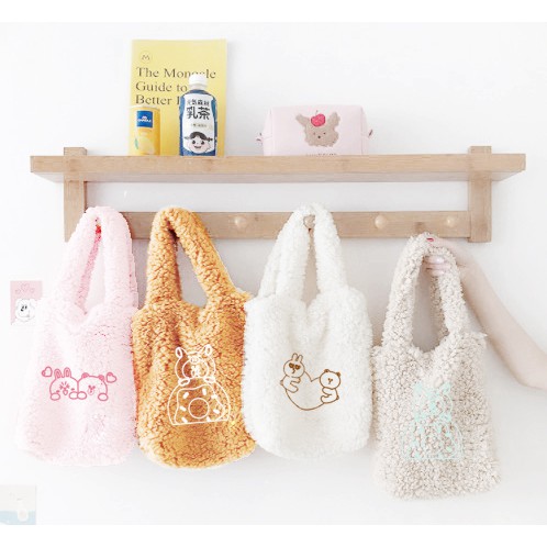 tote lông gấu brown thỏ cony vịt sally TTLS5 túi quai xách lông thêu dễ thương hot trend thần tượng hoạt hình idol