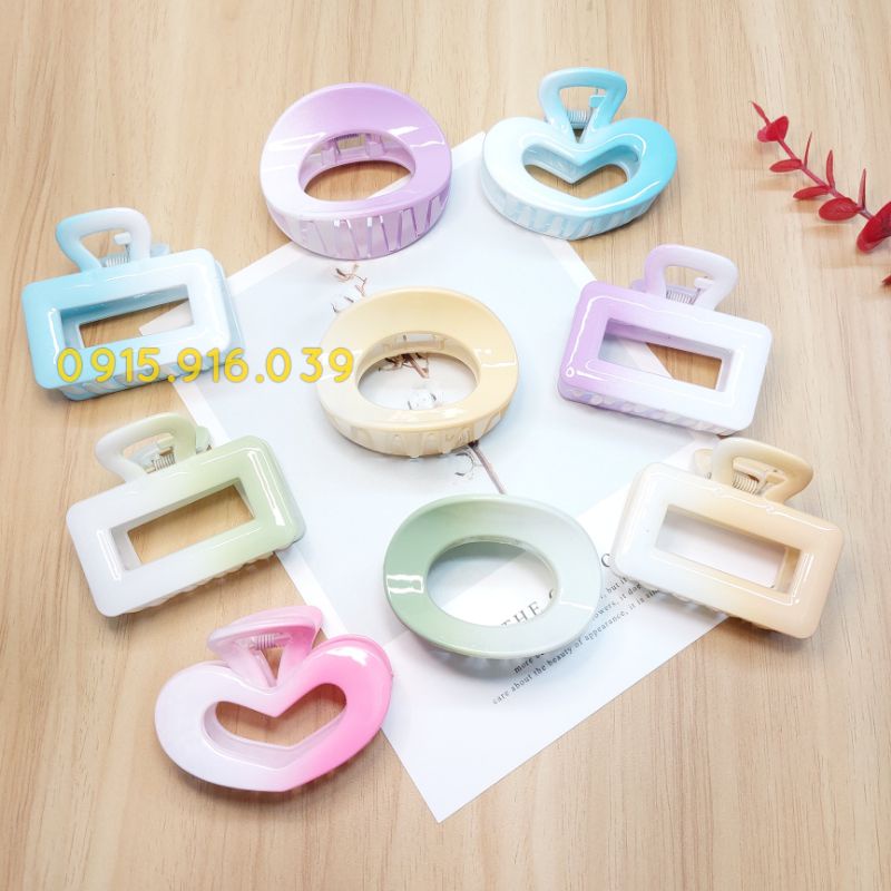 Kẹp Tóc Màu Loang, kẹp tóc nhựa nhiều mẫu dễ thương