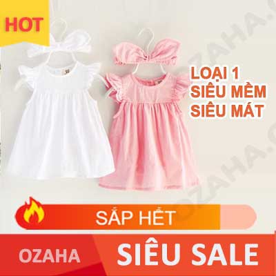 Váy Đầm Sơ Sinh đầy tháng Ozaha Cao Cấp, Bông Tuyết Nổi Bật 100% Cotton, Thoáng Khí