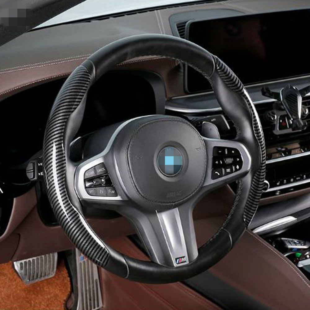 Vỏ bọc vô lăng xe hơi bằng sợi carbon chống trượt siêu bền 38cm / 15inch