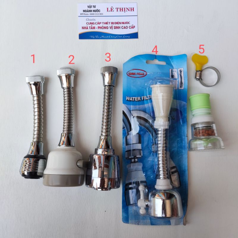 Đầu nối vòi rửa bát tăng áp thông minh xoay 360 độ
