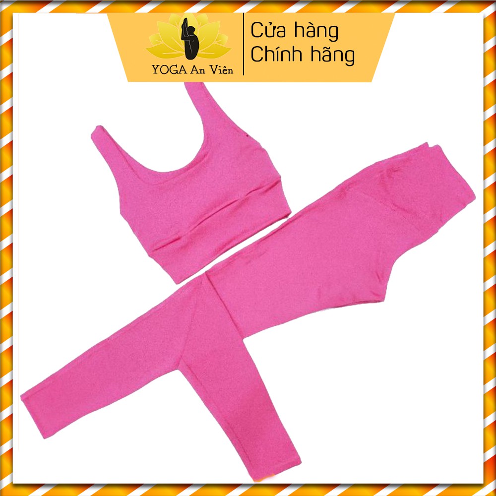 Set tập gym cổ vuông 044, bộ quần áo tập yoga gồm áo croptop và quần dài chất liệu co giãn 044