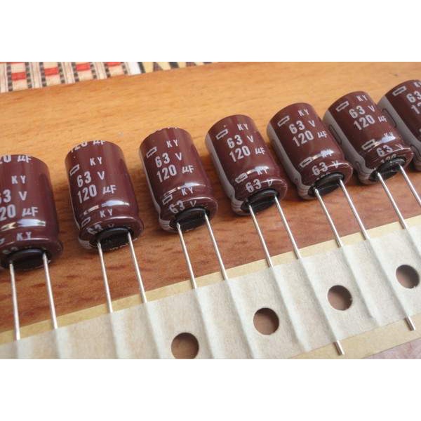 Combo 5 Tụ Electrolytic Nipppon Chemicon KY  120UF63V - Size 10*16 - Trị số hiếm