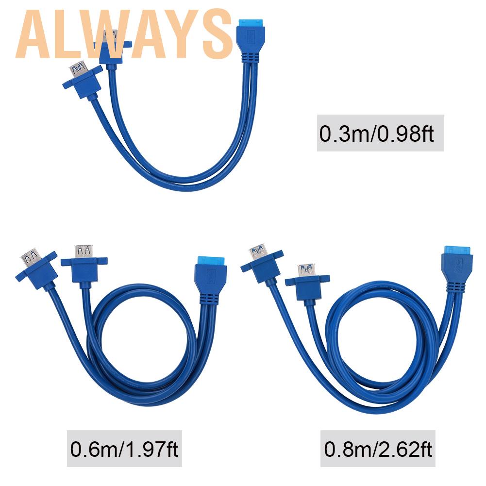 Dây cáp USB 3.0 19 chấu kết nối cho CPU máy tính có ốc vít tiện dụng chất lượng cao