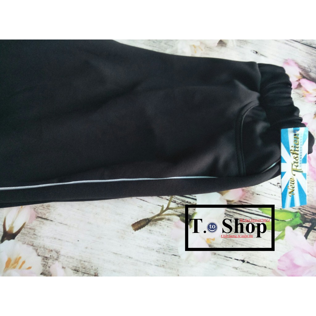 Quần legging - quần thun nữ màu ĐEN, XÁM (Ôm body, viền sọc TRẮNG) | BigBuy360 - bigbuy360.vn