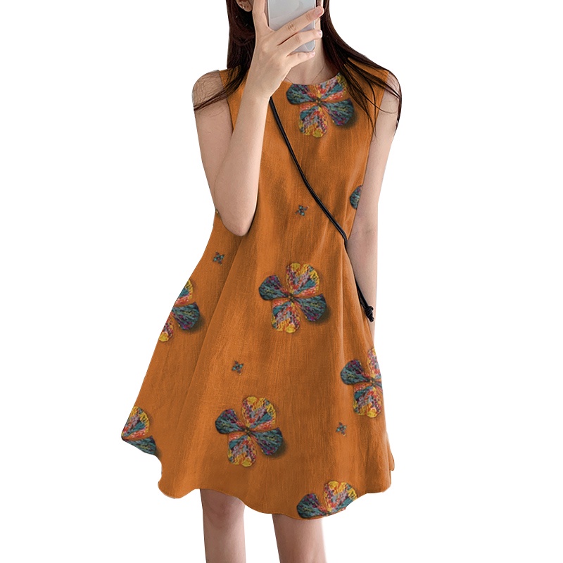 Đầm ngắn Zanzea không tay cổ tròn dáng rộng phong cách Hàn Quốc dễ phối đồ thời trang dành cho nữ