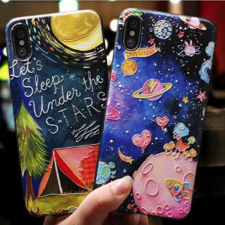 Ốp điện thoại Samsung Galaxy A05S A05 A24 M14 M54 A02 M02 A03 S22 Plus S21 FE S23 Ultra Note 8 9 20 Note 10 Lite J7 Prime C9 Pro J6 Plus silicon in nổi hoạ tiết bầu trời sao cho