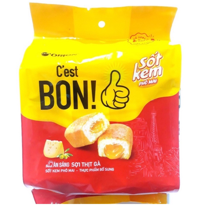 BÁNH ĂN SÁNG C’EST BON ORION SỢI THỊT GÀ SỐT KEM PHÔMAI GÓI 101,5g (5 GÓI x 20,3G) DATE MỚI | BigBuy360 - bigbuy360.vn