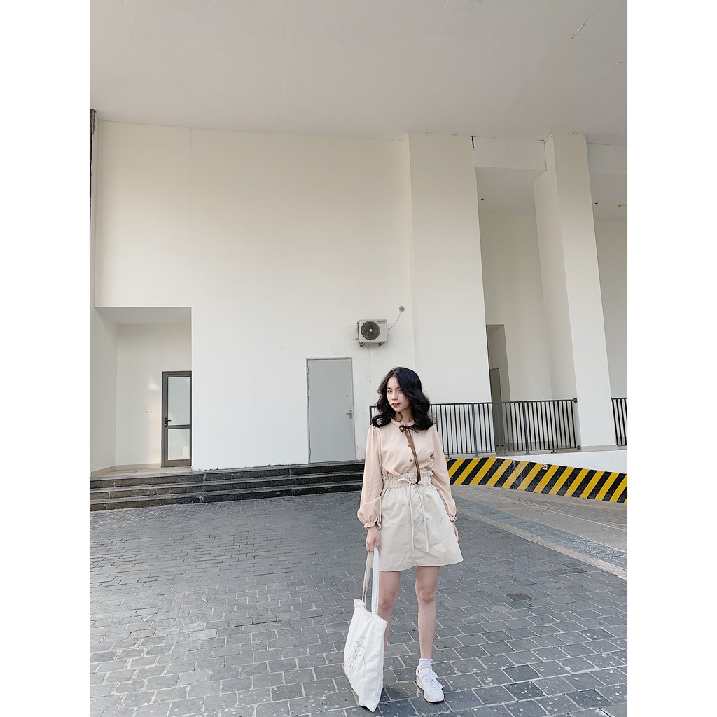 [Mã WASKT304 giảm 15% tối đa 30K đơn 99K] Áo sơ mi nhung cổ bèo nơ SA242 1994closet | BigBuy360 - bigbuy360.vn