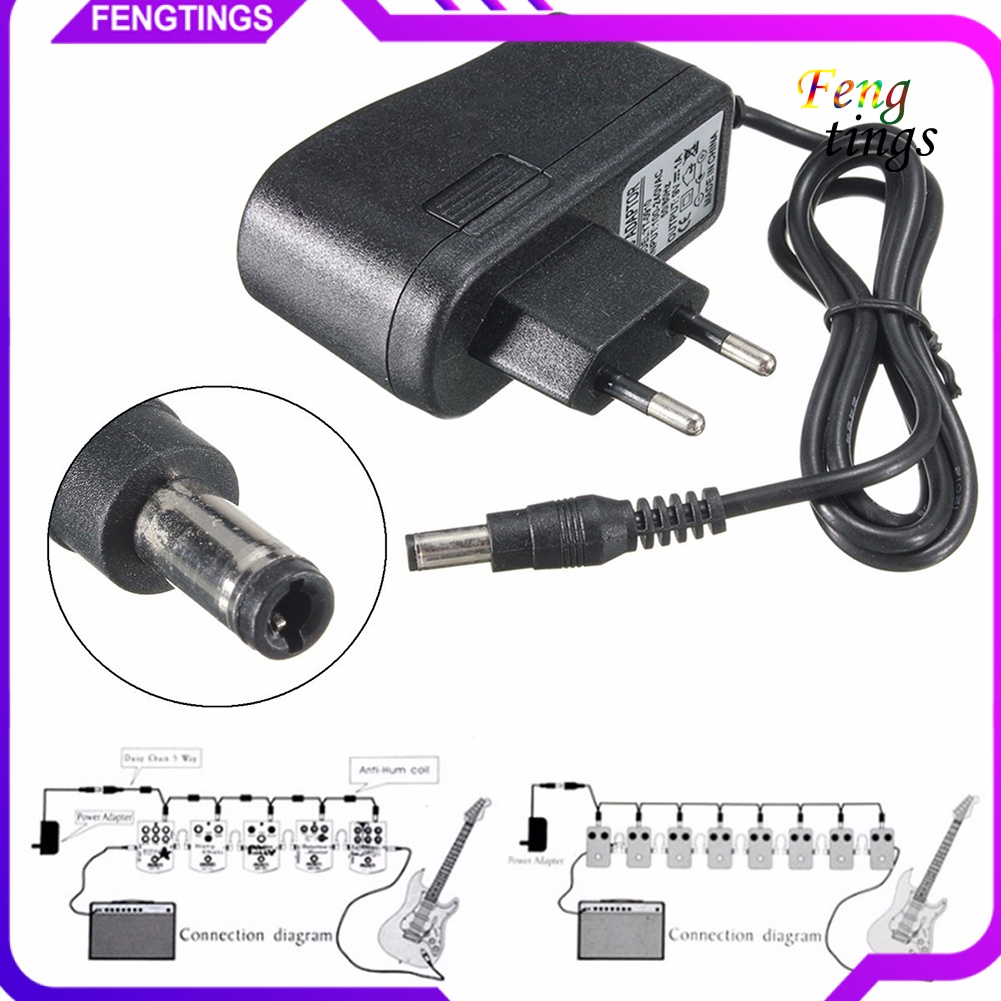 Thiết Bị Sạc Nguồn 9V 1A Cho Bộ Điều Khiển Guitar Phích Cắm EU/UK f1