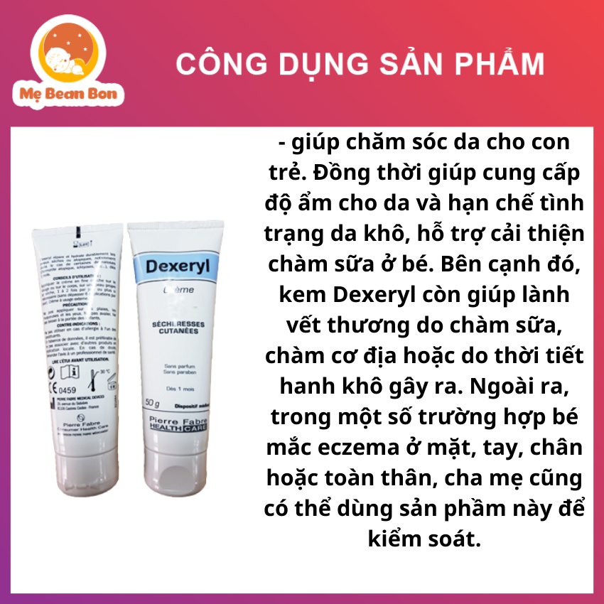 Kem dưỡng cho da nẻ chàm Dexeryl 50g của pháp an toàn cho bé từ sơ sinh không kích ứng da kể cả những bé có da nhạy cảm