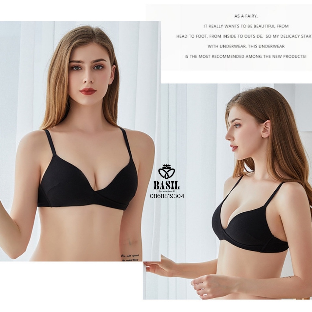 Bộ đồ lót BS01 Basil nữ cotton mềm nhẹ không gọng tôn ngực