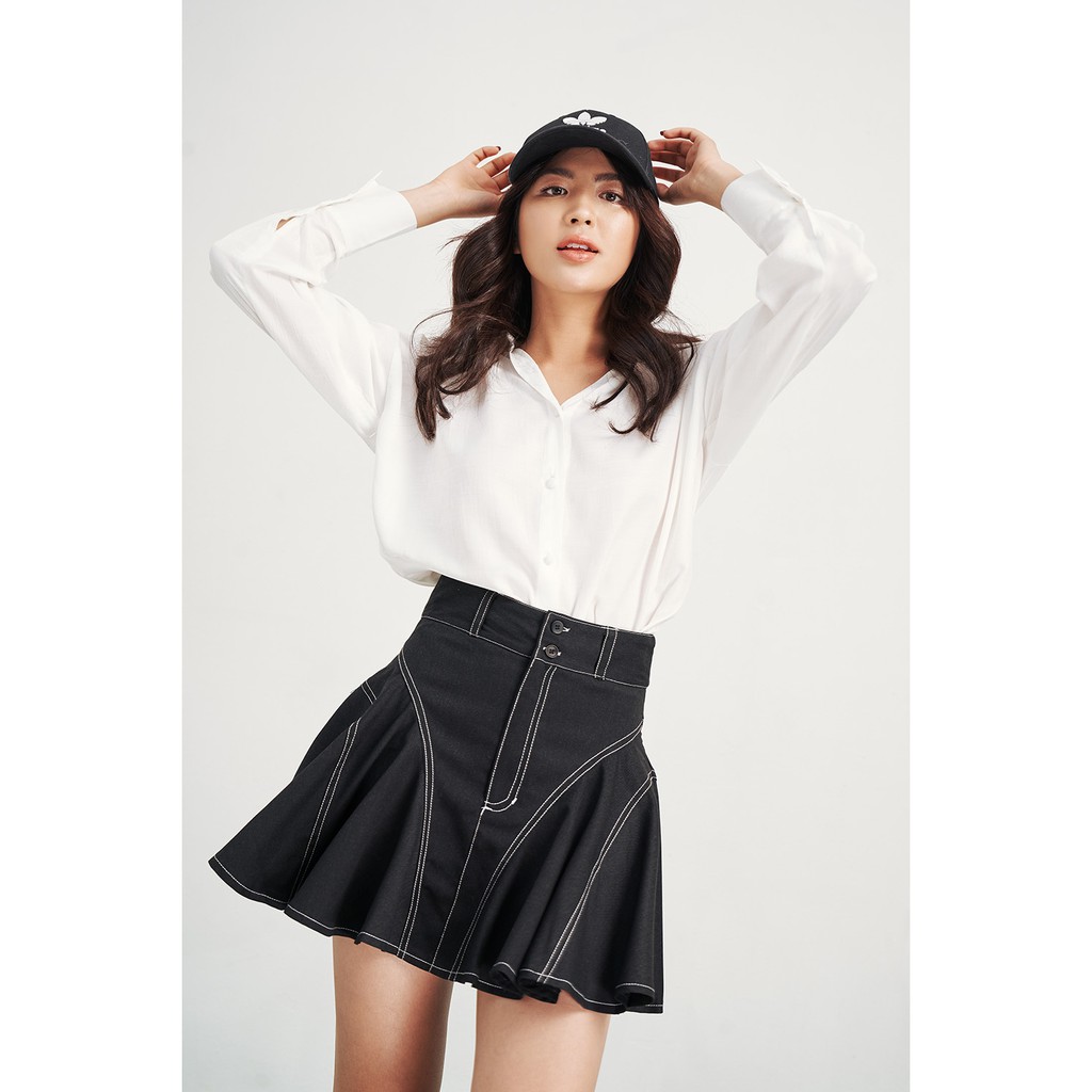 [Mã WABRHI5 giảm 15% đơn 599K] DOTTIE- Chân váy xòe chạy chỉ nổi đen nữ S0043 | BigBuy360 - bigbuy360.vn