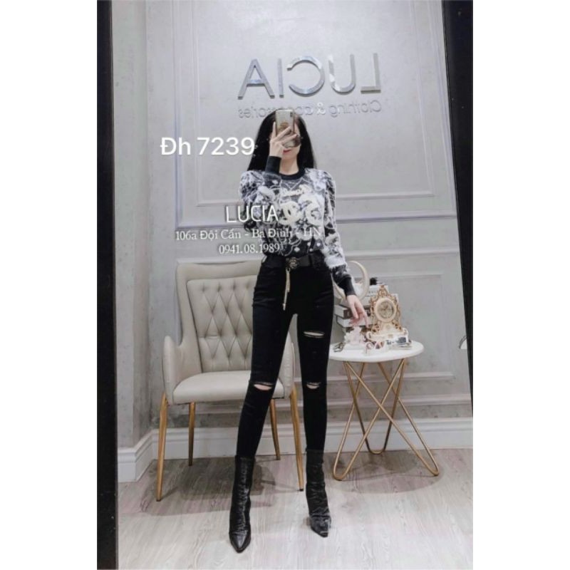 Quần jean rách gối ôm body hàng QCL1