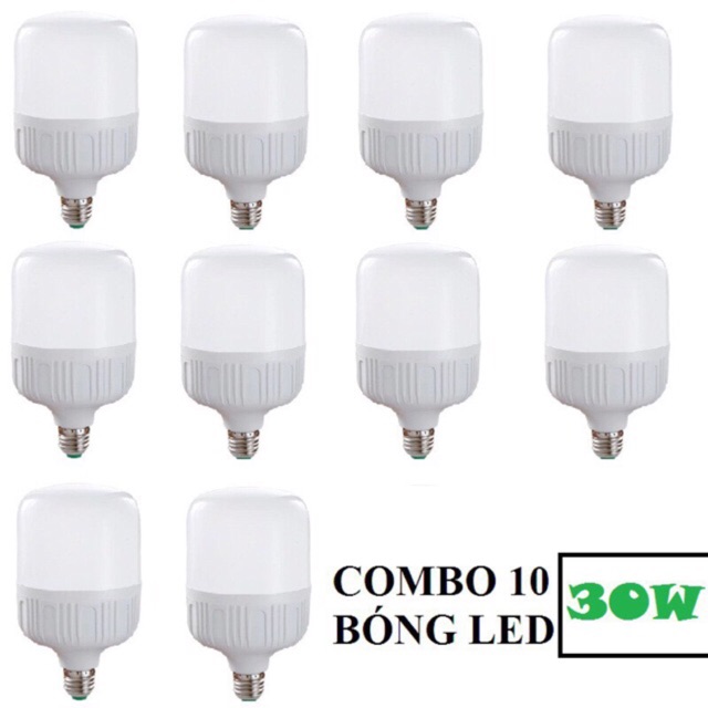Combo 10 Bóng Trụ Led 30W đui xoáy e27.