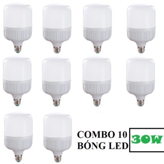 Combo 10 bóng trụ led 30w đui xoáy e27.
