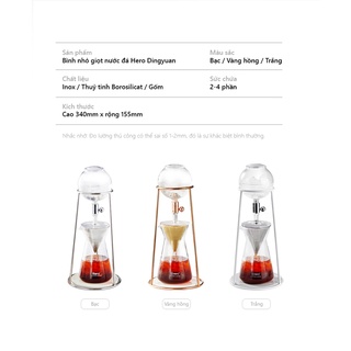 Bình pha cà phê lạnh Cold Drip nhỏ giọt Hero, dụng cụ pha cà phê Cold Drip Mini