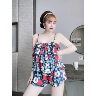 Bộ đùi lụa latin 4 tầng hoạ tiết siêu xinh (MS : D22)