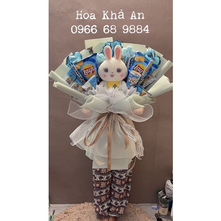 [Quà sinh nhật] Bó hoa bánh kẹo size 40x60cm cực xinh. Nhiều tông màu