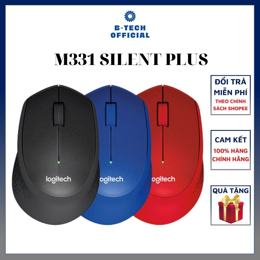 Chuột máy tính không dây Logitech M331 𝗖𝗛𝗢̂́𝗡𝗚 𝗢̂̀𝗡  Silent Plus - Bảo hành chính hãng 12 tháng