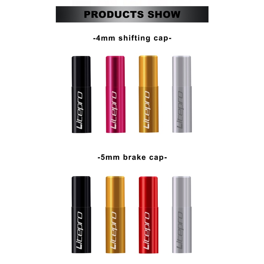 Set 20 vỏ bọc dây cáp phanh xe đạp LITEPRO hợp kim nhôm 4mm/ 5mm tiện lợi